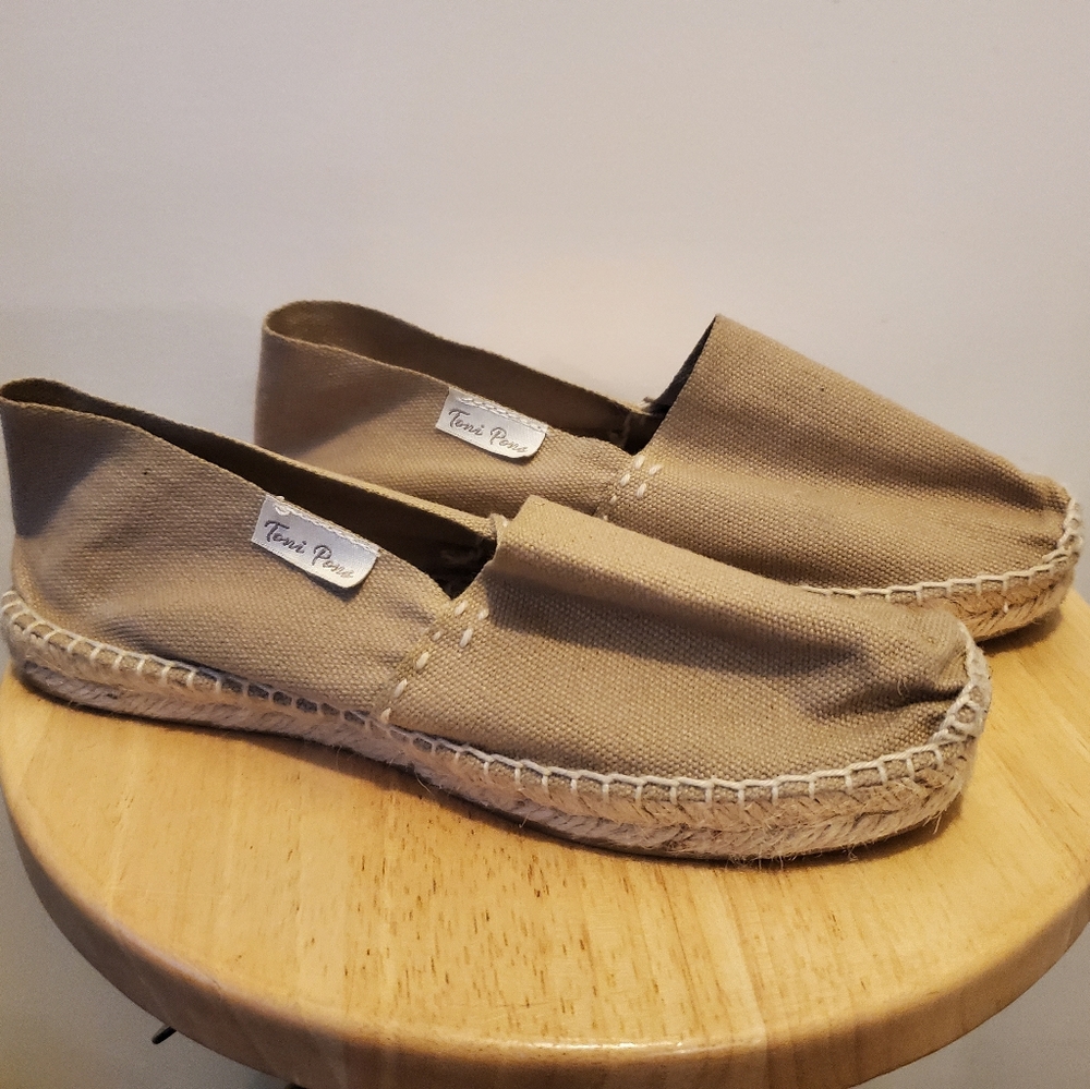 Handmade canvas espadrille slip on shoes